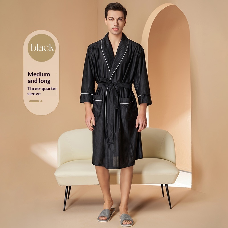 Absorbent Night Robe Mens Thin-Style Couples Bathrobe - Image 2