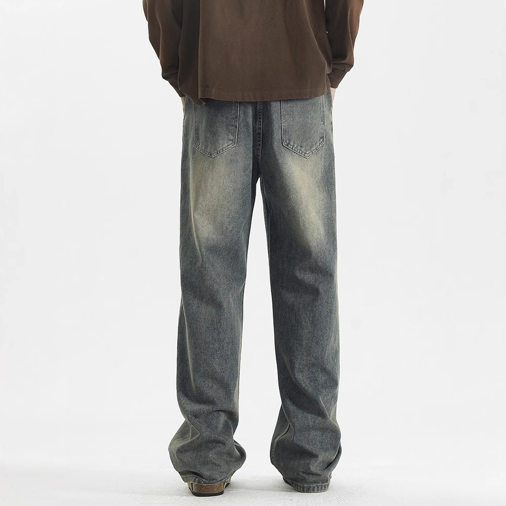 American-style Vintage Distressed Scimitar Jeans - Image 3