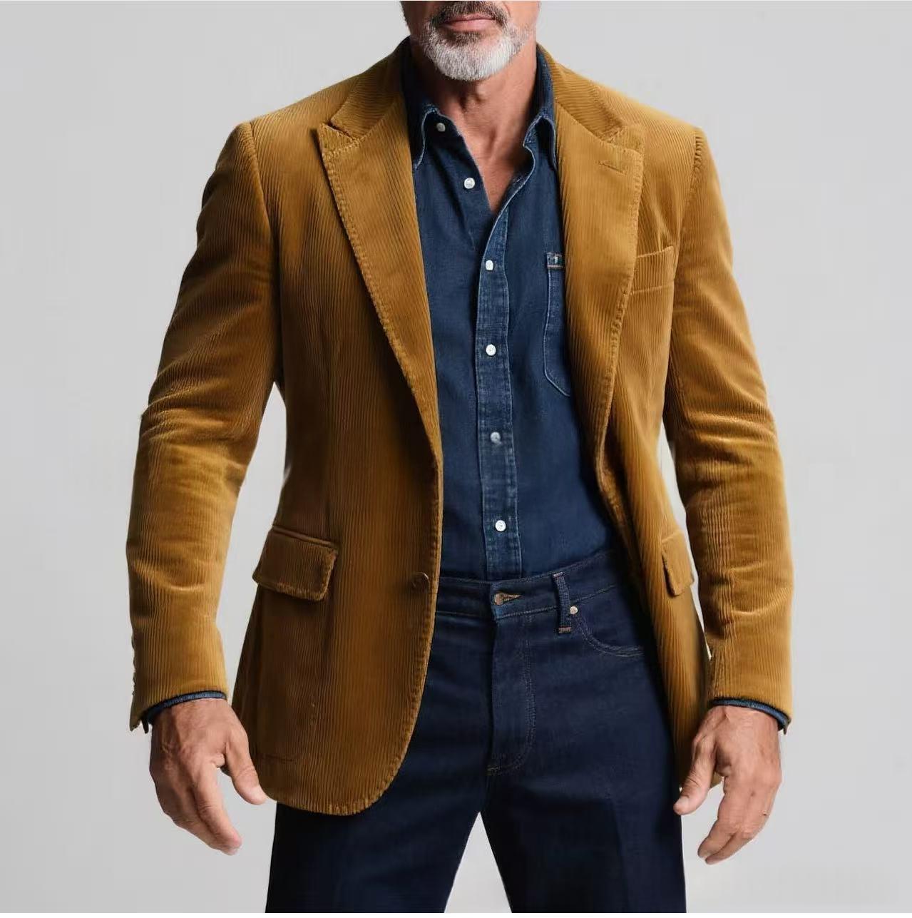 Men's Stylish Single-breasted Suit Jacket With A Lapel Collar For Spring And Autumn - Image 4