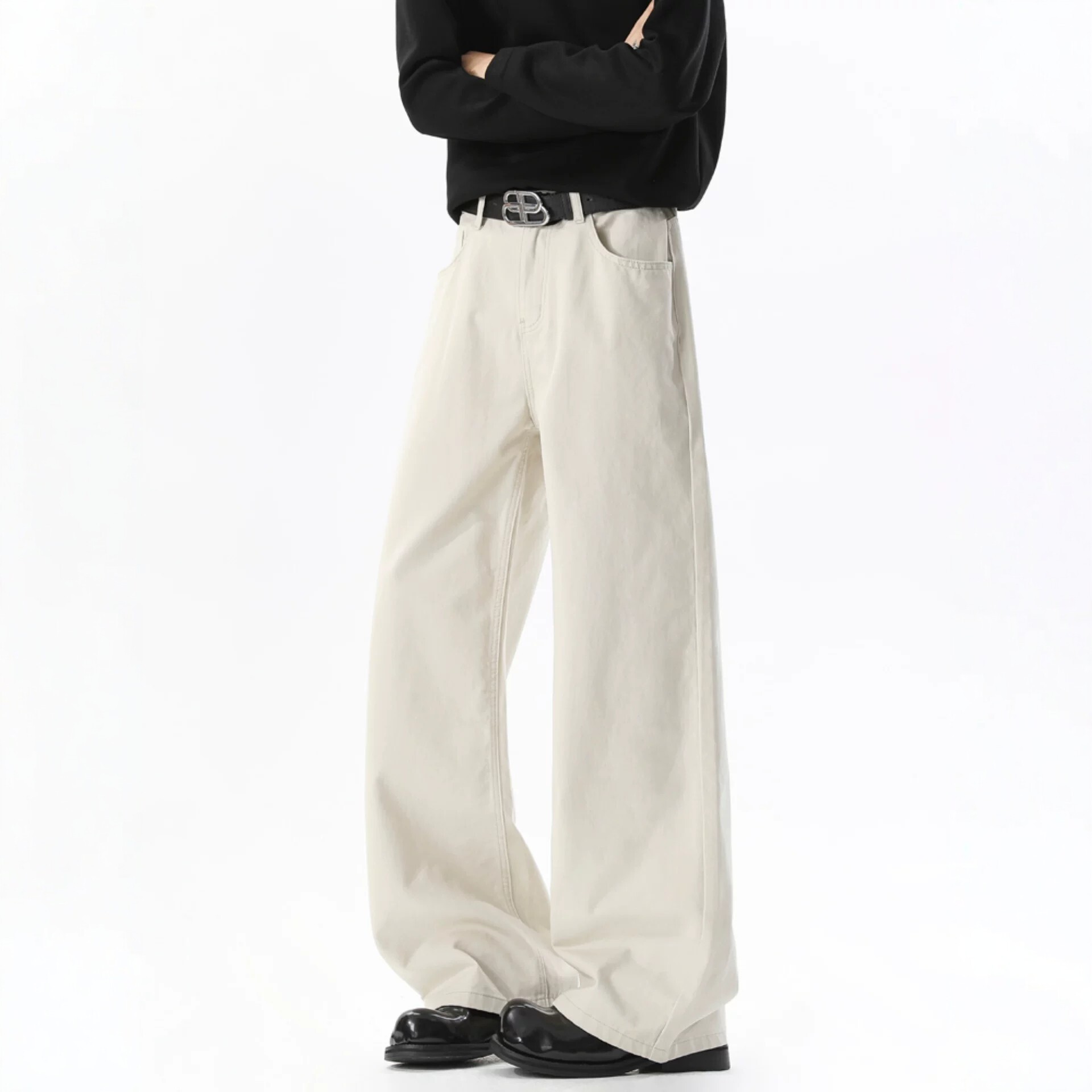 Solid-color Washed Casual Pants For Men - Image 3
