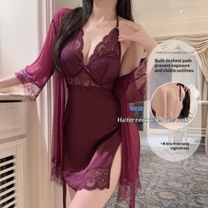 Gui Ruo Passionate Sultry Backless Ice Silk Pajamas