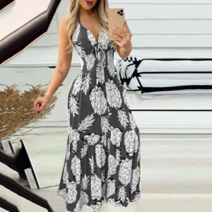 Long beach dress with spaghetti straps