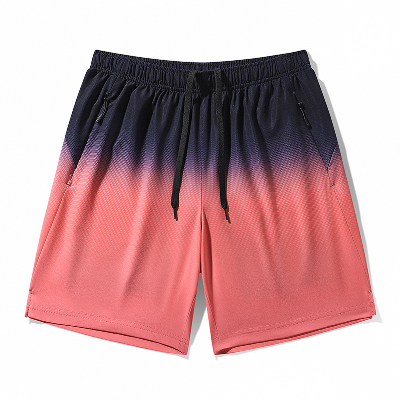 Summer Thin Ice Silk Shorts Men's Gradient Sports Beach Pants - Image 3
