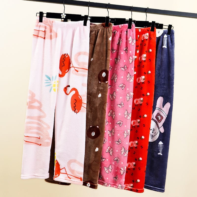 Thickened Autumn And Winter Flannel Warm Home Pants - Image 4