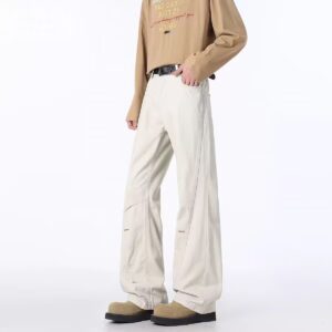 Button-fly Side-zip Bootcut Jeans For Men
