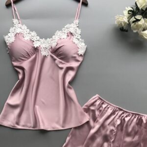 Silk Stain Pajamas Lace