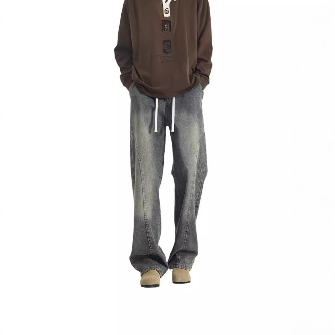 American-style Vintage Distressed Scimitar Jeans - Image 5