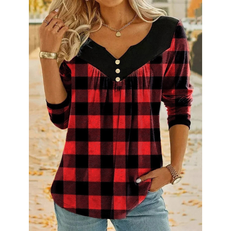 Pleated checkered top - Image 3