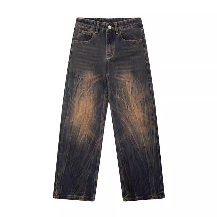 Retro Mens Straight-leg Pants Loose-fit Jeans - Image 8