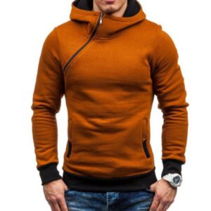 Brand Hoodie Oblique Zipper Solid Color Hoodies Men Fashion Tracksuit Male Sweatshirt Hoody Mens