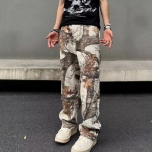 Branch Camouflage 3D-printed Denim-look Pants