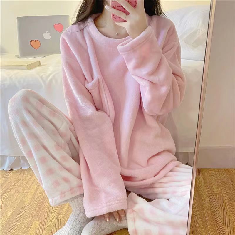 Autumn And Winter New Flannel Thickened Cute Loungewear - Image 3