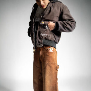 Mens Loose-Fit Straight-Leg Retro Punk Embroidered Jeans