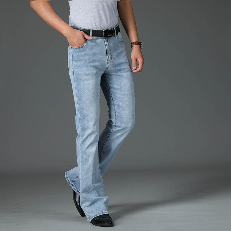 Mens High-waisted Loose-fit Flared Denim Wide-leg Pants - Image 2