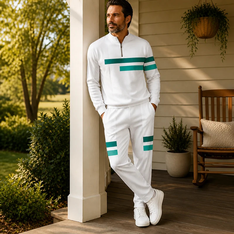 Mens Casual Stylish Long-sleeve Sportswear Set - Image 6