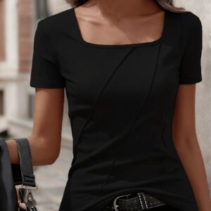 Square neck T-shirt