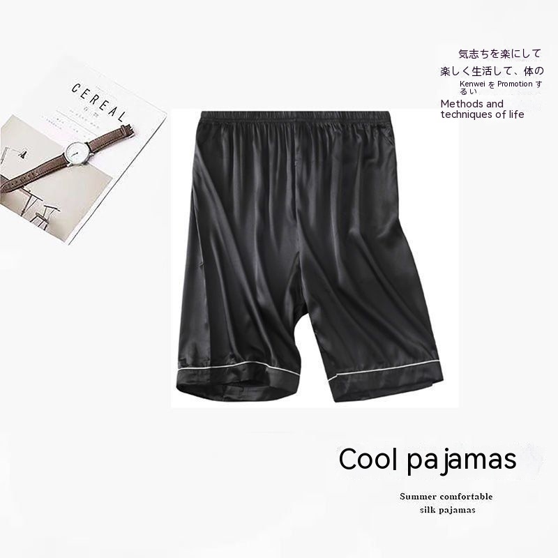 Men's Ice Silk Thin Large Size Pajamas Shorts - Image 7