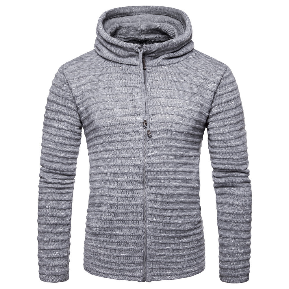 Striped hooded sweater men - Image 2
