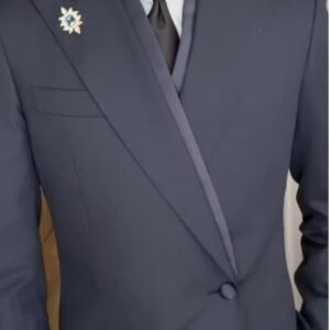 Men's Satin-Trim Asymmetric Tuxedo Suit Set