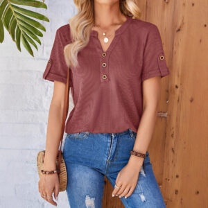 Summer blouse with V-neck