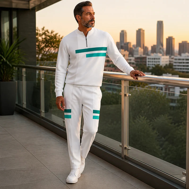 Mens Casual Stylish Long-sleeve Sportswear Set - Image 2