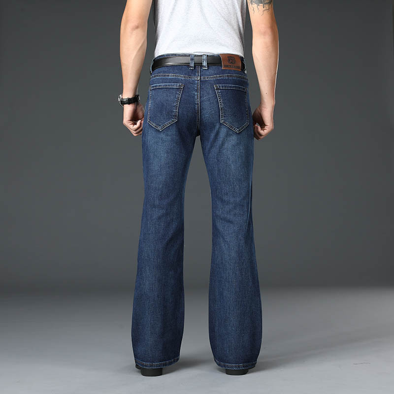 Mens High-waisted Loose-fit Flared Denim Wide-leg Pants - Image 4