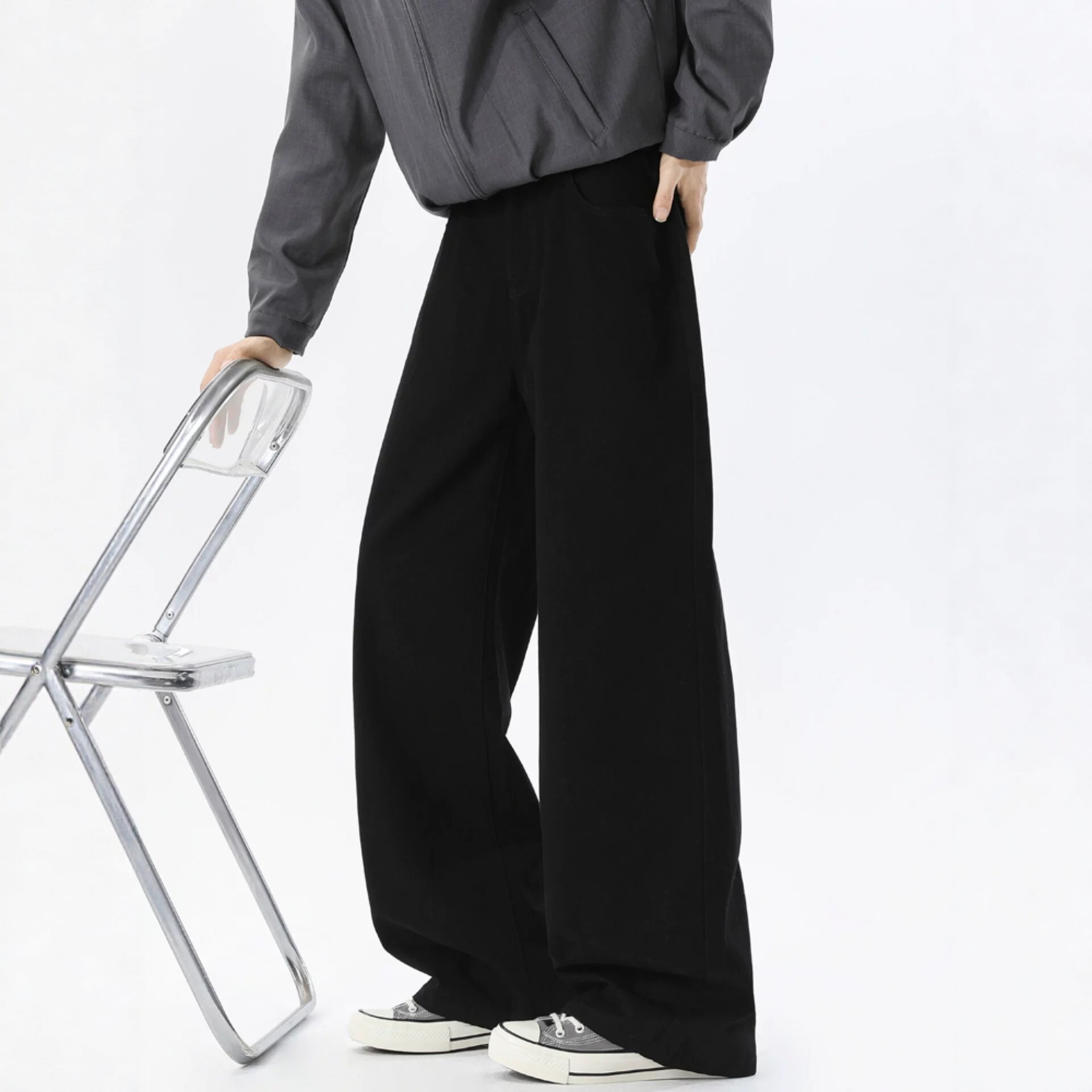 Solid-color Washed Casual Pants For Men - Image 4