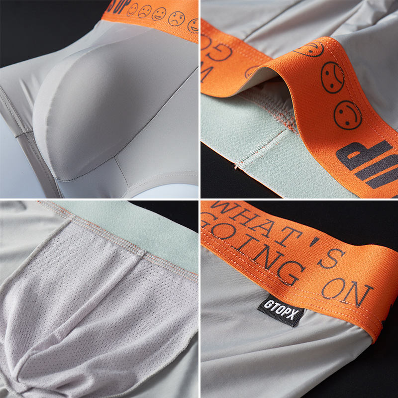 Men's Thin Ice Silk Mid-rise Boxers Briefs - Image 10
