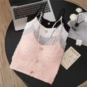 Lightweight top with spaghetti straps