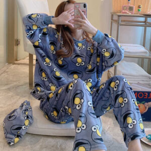 Coral Velvet Pajamas Women's Winter Thickened Velvet Padded Homewear Women's Flannel Can Be Worn Outside Warm Suit