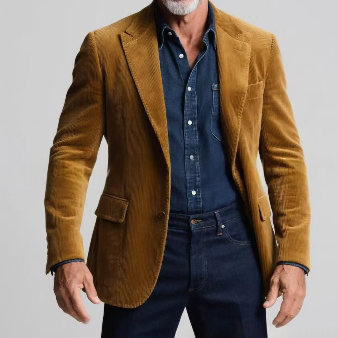 Men's Stylish Single-breasted Suit Jacket With A Lapel Collar For Spring And Autumn