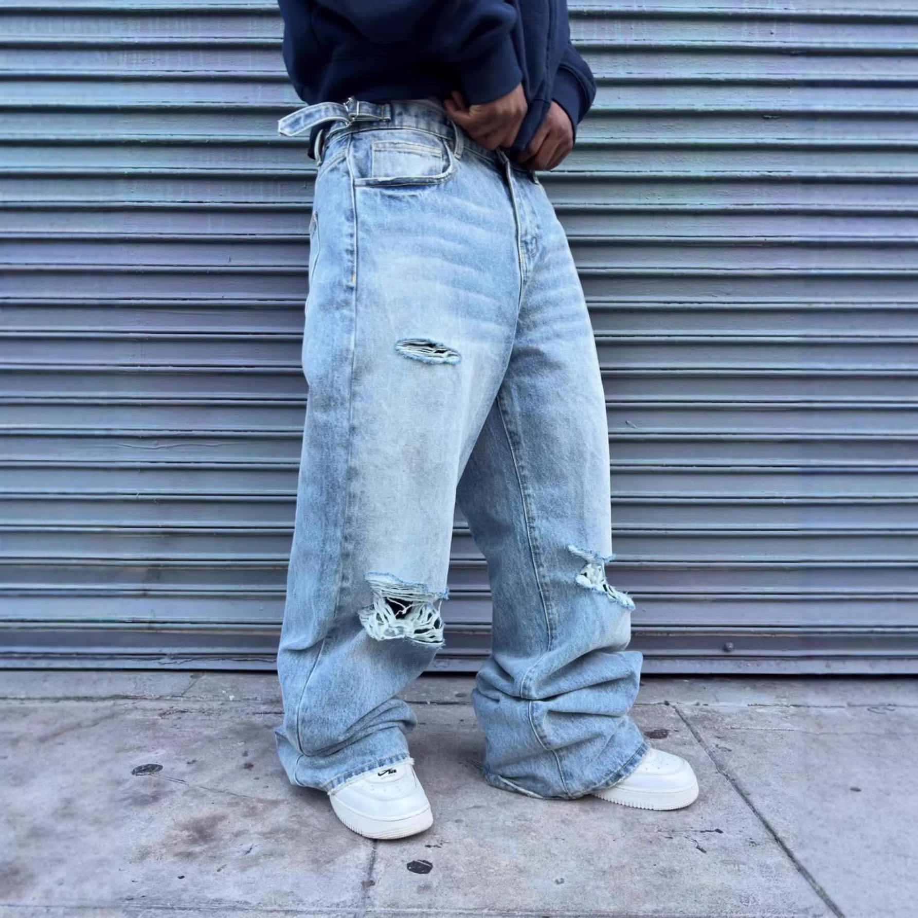 High-street American-style Ripped Jeans For Men - Image 4