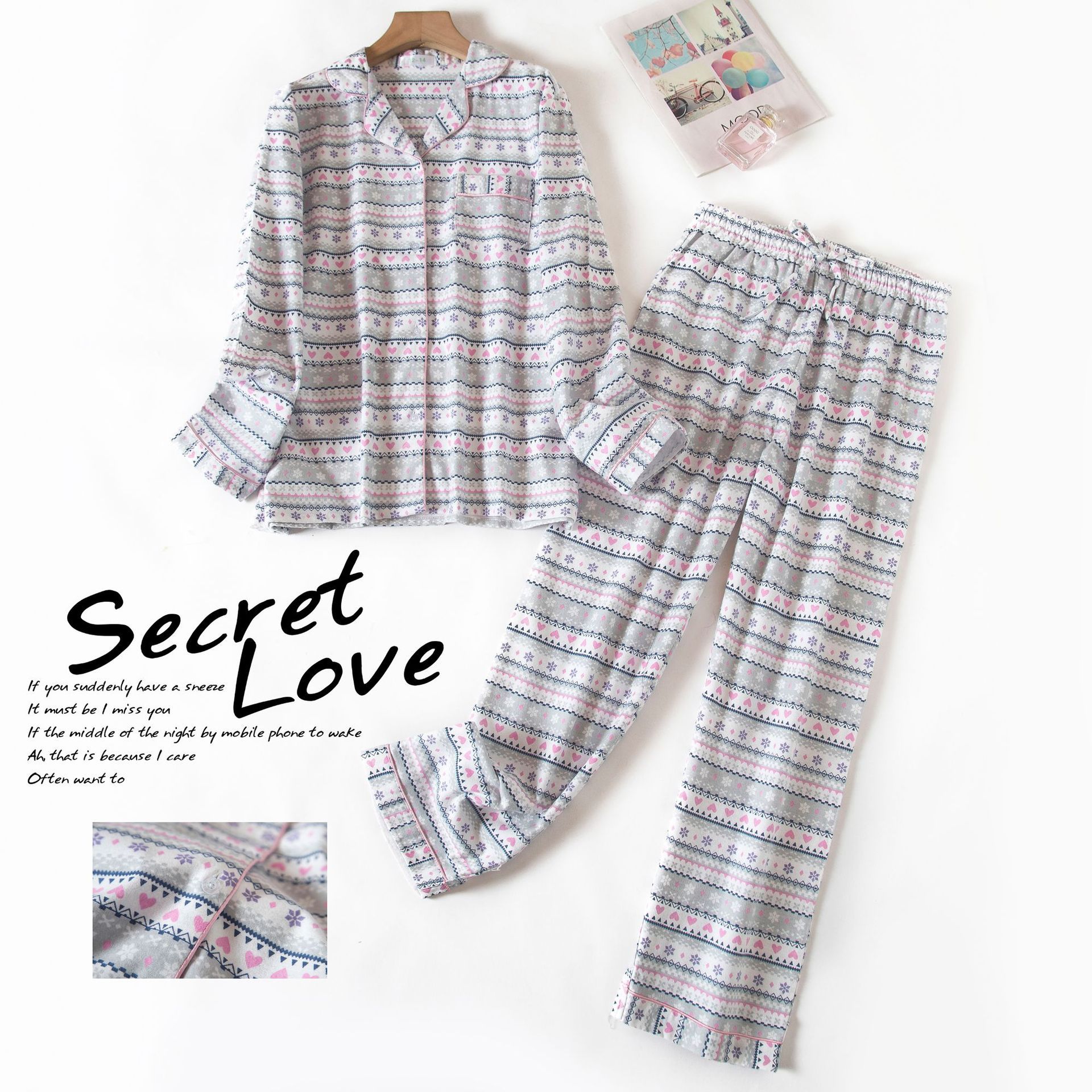 Long Sleeved Trousers Flannel Cotton Home Clothes Large Size Autumn And Winter Pajamas