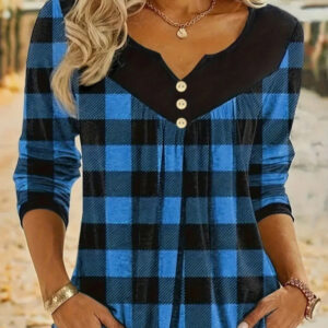 Pleated checkered top
