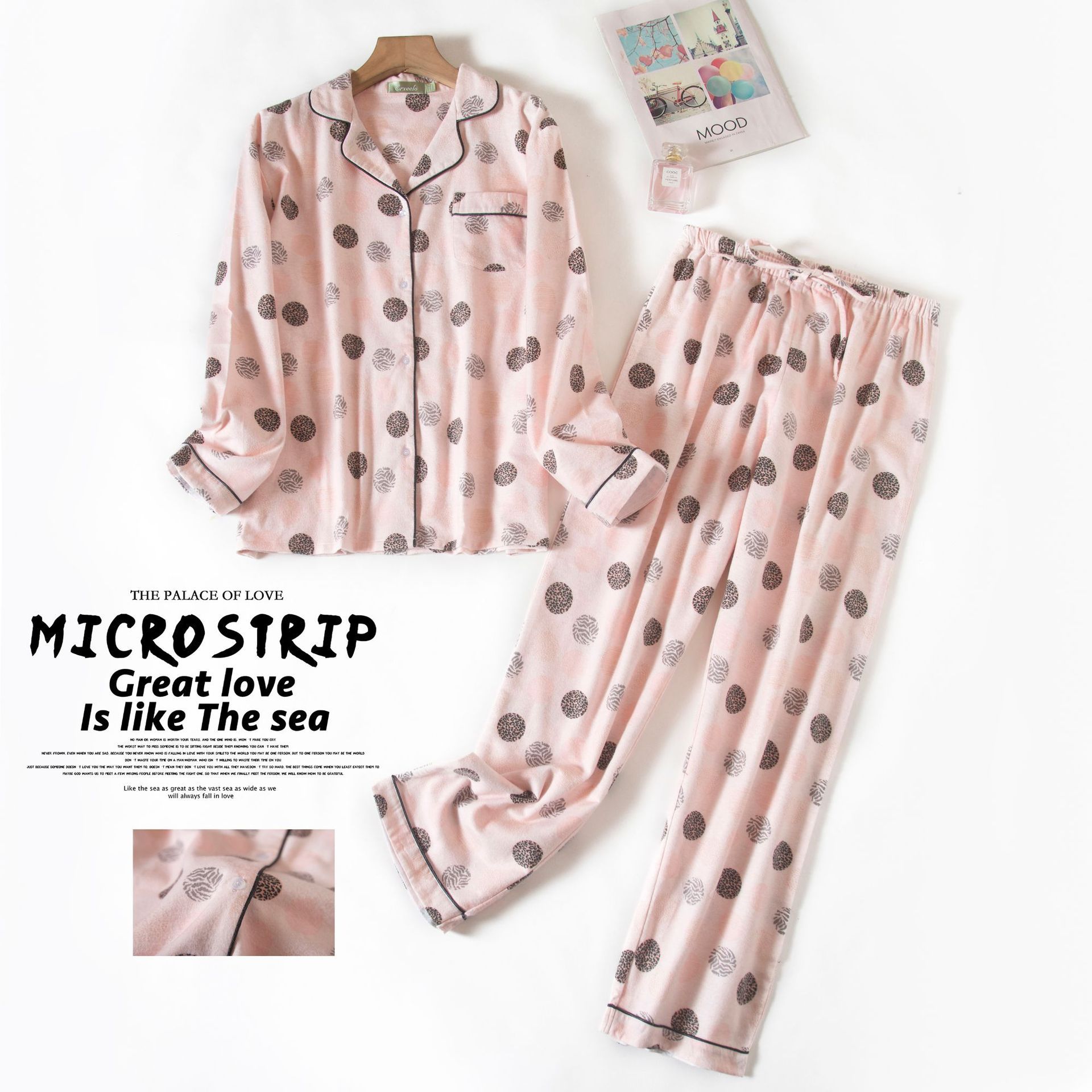 Long Sleeved Trousers Flannel Cotton Home Clothes Large Size Autumn And Winter Pajamas - Image 3