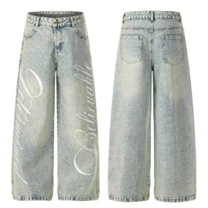 Letter-print Denim Jeans For Men