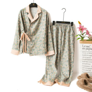 Women's Autumn And Winter Long-sleeved Flannel Suit Bear Cute Spring And Autumn Cotton Home Service