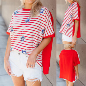 Loose T-shirt with stars