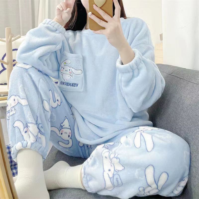 Autumn And Winter New Flannel Thickened Cute Loungewear - Image 2