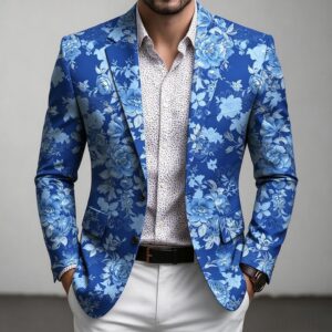 3D Digital Print Two-button Party Suit Jacket