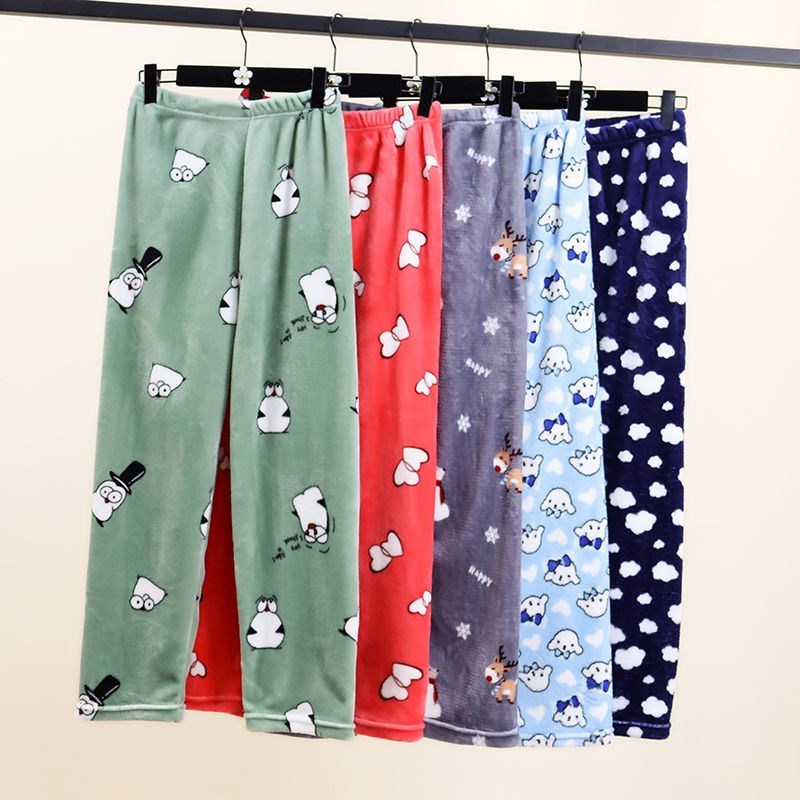 Thickened Autumn And Winter Flannel Warm Home Pants