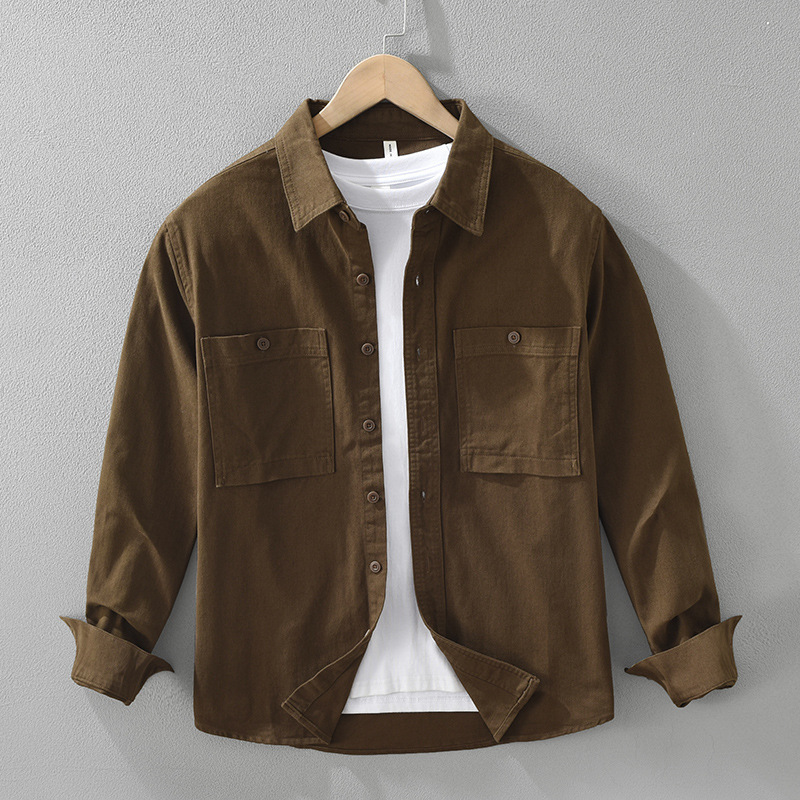 Japanese-style Workwear Long-sleeve Shirt, Men's Casual And Loose-fitting - Image 4