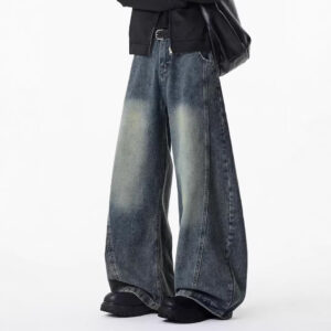High-rise Deconstructed Cut Bootcut Jeans For Men
