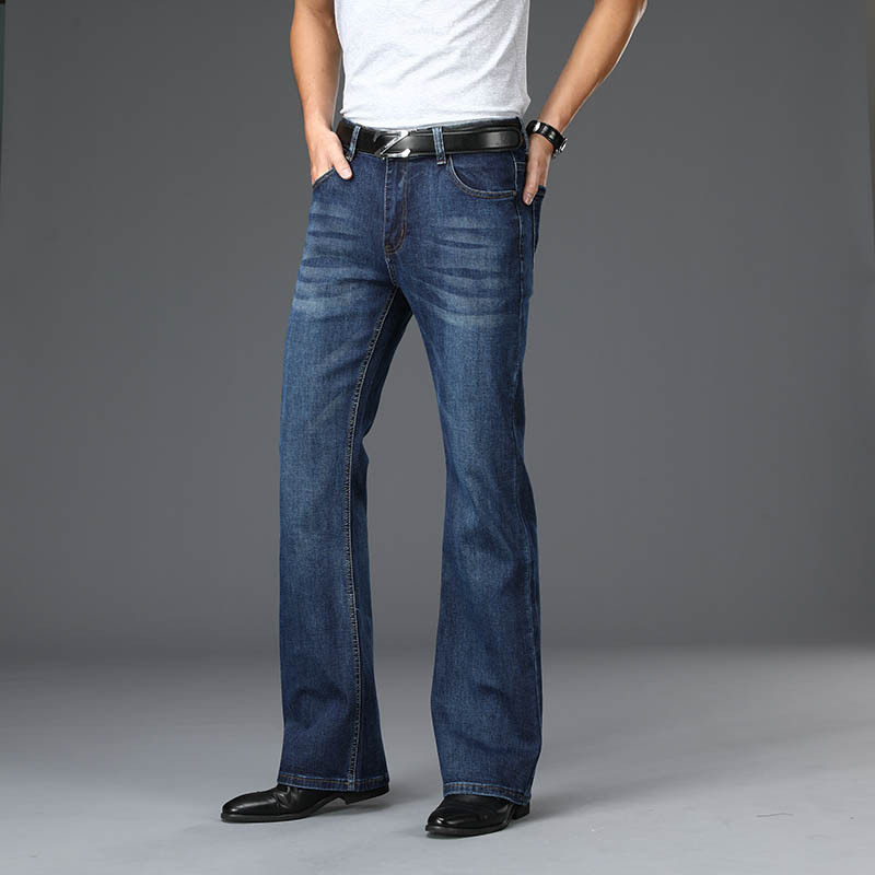 Mens High-waisted Loose-fit Flared Denim Wide-leg Pants - Image 6