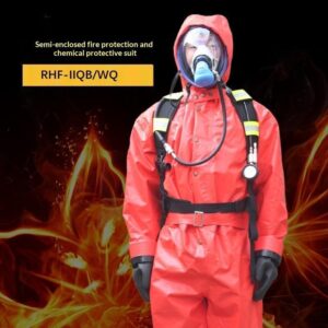 Firefighting Semi Enclosed Acid And Alkali Resistant Chemical Protective Suit Lightweight Protective Suit