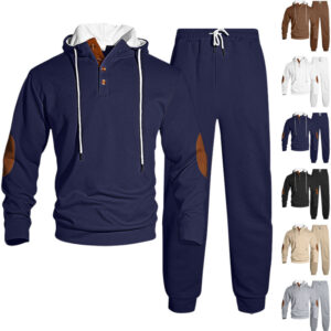Jacquard Street-style Casual Sporty Hooded Set