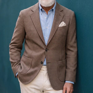 Business-casual Printed Double-button Jacket
