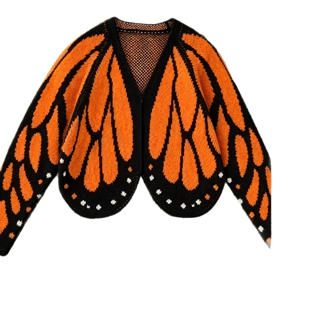 Women's Butterfly Knit Cardigan Sweater Autumn Winter Long Sleeve Open Front Knitted Outerwear Clothing - Image 4