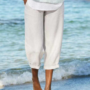 Linen Art All-Match Loose Casual Solid Color Plus Size Pants Women