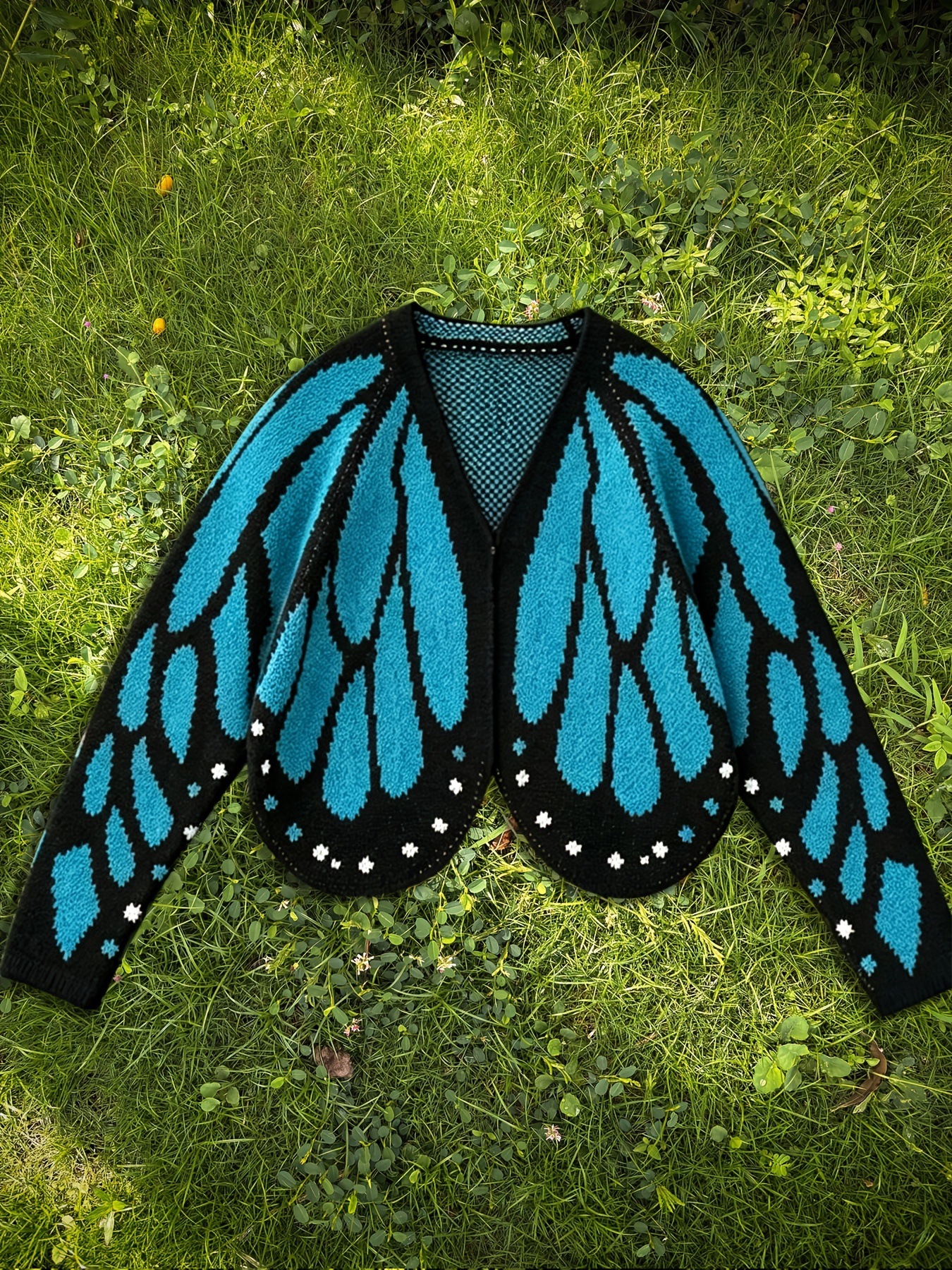 Women's Butterfly Knit Cardigan Sweater Autumn Winter Long Sleeve Open Front Knitted Outerwear Clothing - Image 10